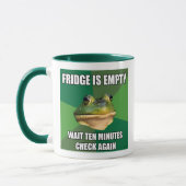 Regelwidriger Bachel Frosch-leerer Kühlschrank Tasse (Links)