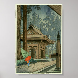 Regen am Enryakuji-Tempel Asano Takeji Shin Hanga Poster