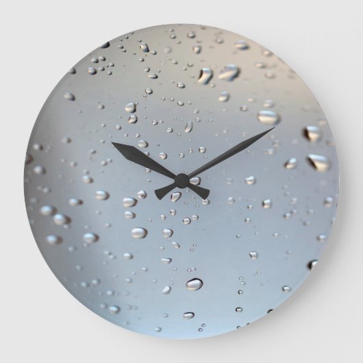 Regen am Fenster Große Wanduhr (Vorderseite)