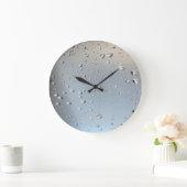 Regen am Fenster Große Wanduhr (Zuhause)