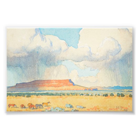 Regen auf dem Mesa von Maynard Dixon Fotodruck (Vorne)