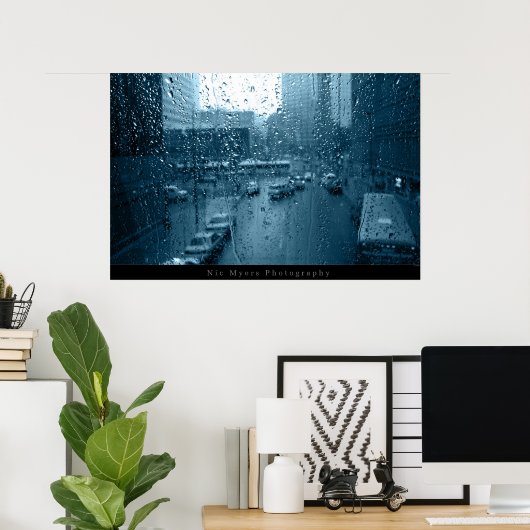 Regen auf Fenster Poster (Heimbüro)