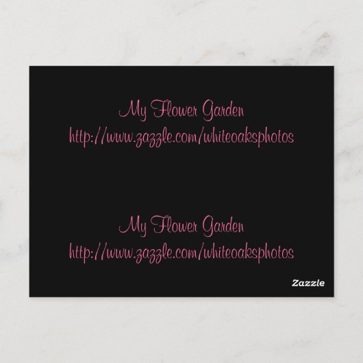 Regen auf Geraniums Lesezeichen Postkarte (Rückseite)
