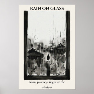 Regen auf Glas — Sumi-e-Tusche-Waschung Poster