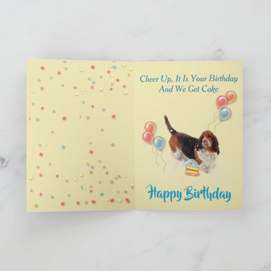 Regen auf lustigem Jagdhund der Karte (Innenseite)