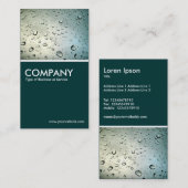 Regen auf meinem Fenster - dunkelgrün Visitenkarte (Vorne/Hinten)