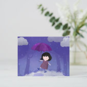 Regen auf meinem Regenschirm - Postkarte (Stehend Vorderseite)
