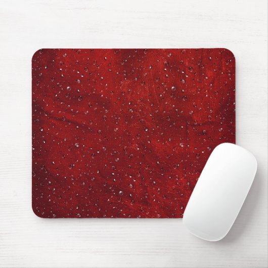 Regen auf Red Leather Mouse Pad Mousepad (Mit Mouse)