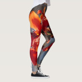 Regen bei orangefarbenen Blume Personalisiert Leggings (Rechts)