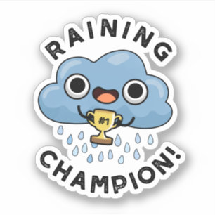 Regen Champ Funny Weather Rain Cloud Puff Aufkleber