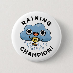 Regen Champ Funny Weather Rain Cloud Puff Button