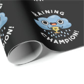 Regen Champ Funny Weather Rain Cloud Puff Dark BG Geschenkpapier (Rolleneckpunkt)