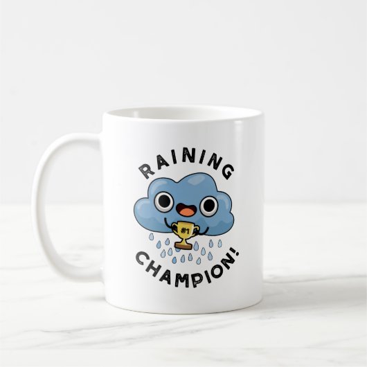 Regen Champ Funny Weather Rain Cloud Puff Kaffeetasse (Links)