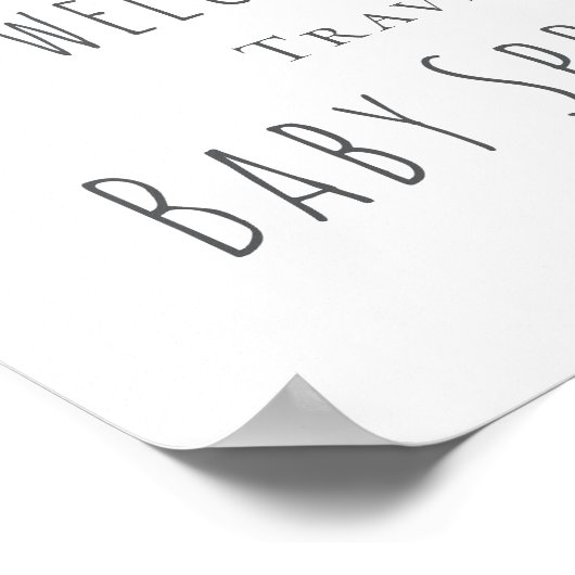 Regen Cloud Baby Boy Duschzeichen Poster (Ecke)