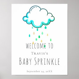 Regen Cloud Baby Boy Duschzeichen Poster