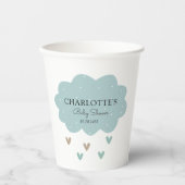 Regen Cloud Baby Dusche Blue Pappbecher (Vorderseite)