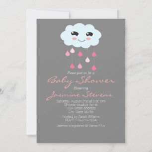 Regen Cloud Baby Dusche Einladung