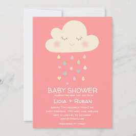 Regen Cloud Baby Dusche Einladung