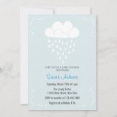 Regen Cloud Baby Dusche Einladung Pastel Blue (Vorderseite)
