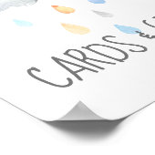 Regen Cloud Boy Baby Shower Cards und Geschenksign Poster (Ecke)