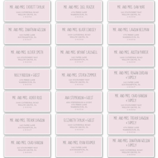 Regen Cloud Pink Baby Showadressen Labels (Vorderseite)