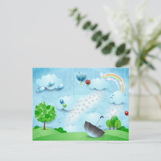 Regen der Blume Postkarte (Stehend Vorderseite)