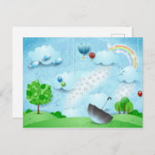 Regen der Blume Postkarte (Vorne/Hinten)