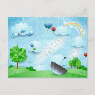 Regen der Blume Postkarte