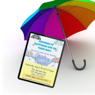 Regen der Glückseligkeit Schirm Baby Shower Einladung