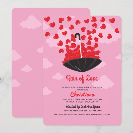 Regen der Liebe Einladung (Vorne/Hinten)