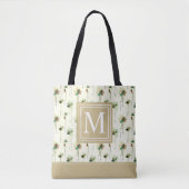 Regen der weißen Blume Monogramm| Gesamtbeutel Tasche (Vorderseite)