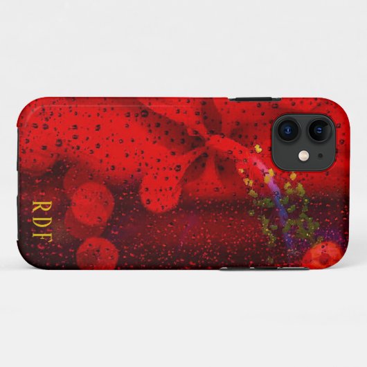 Regen Dotted Red Case-Mate iPhone Hülle (Rückseite (Horizontal))