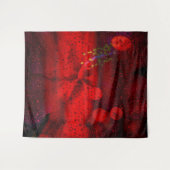 Regen Dotted Red Wandteppich (Vorderseite (Horizontal))