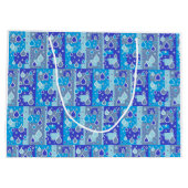 Regen fällt April Duschen Multi Blue Design Große Geschenktüte (Rückseite)