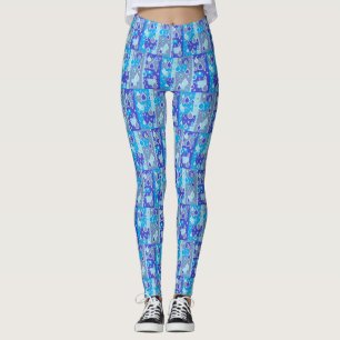 Regen fällt April Duschen Multi Blue Design Leggings