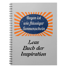 Regen flüssiger Sonnenschein mit Namen Notizblock