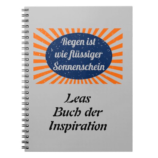 Regen flüssiger Sonnenschein mit Namen Notizblock (Vorderseite)