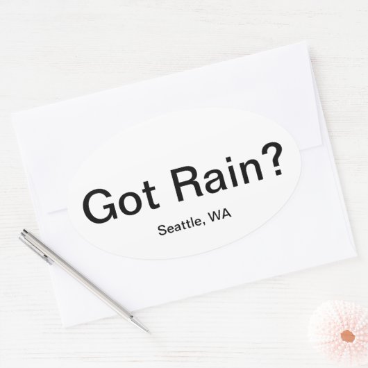 Regen got? ovaler aufkleber (Umschlag)