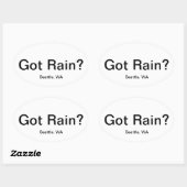 Regen got? ovaler aufkleber (Blatt)