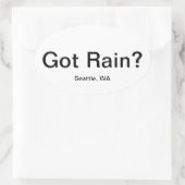 Regen got? ovaler aufkleber (Tasche)
