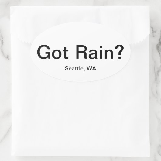 Regen got? ovaler aufkleber (Tasche)