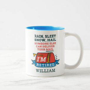 Regen Graupel Schnee Rentner Postmitarbeiter Perso Zweifarbige Tasse