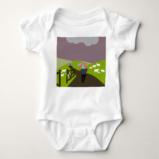 Regen im Dorf Baby Strampler (Vorderseite)