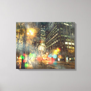 Regen in der Stadt Leinwanddruck
