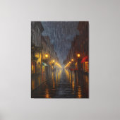 Regen in der Stadt um Mitternacht Leinwanddruck (Vorderseite)
