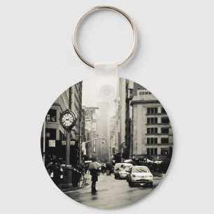 Regen in New York City - Vintage Art Schlüsselanhänger