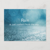 Regen, Konfetti aus dem Himmel - Inspiration Zitat Postkarte (Vorderseite)