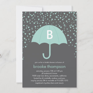 Regen Liebe Bridal Dusche Einladung (blau)