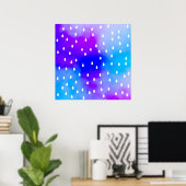 Regen mit blauem und lila bewölktem Himmel. Poster (Heimbüro)