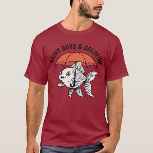 Regen oder Sonnenschein – Fisch mit Regenschirm Lu T-Shirt (Vorderseite)